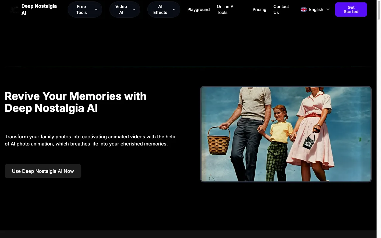 Deep Nostalgia AI COM — preview screenshot