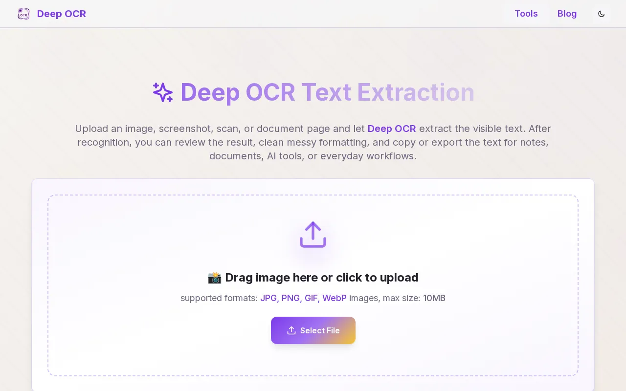 Deep OCR — preview screenshot