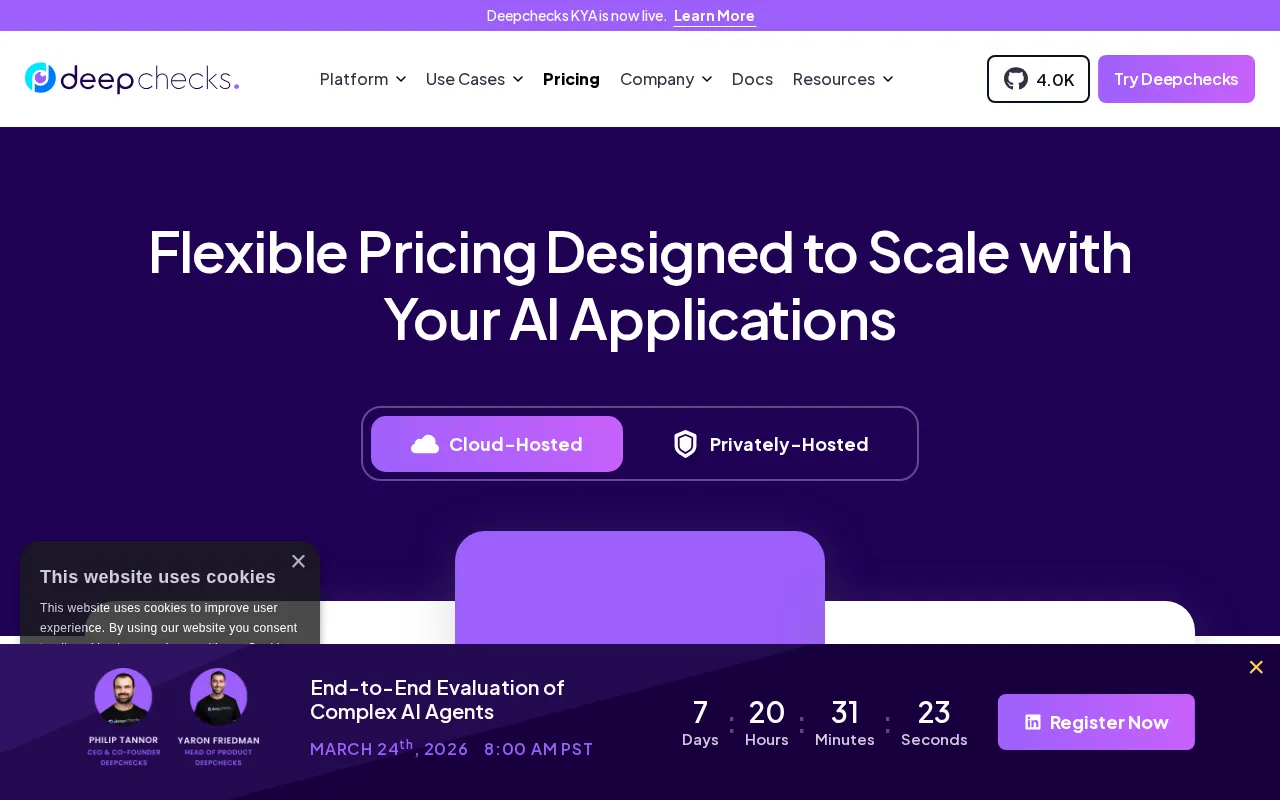 Deepchecks Monitoring — pricing page
