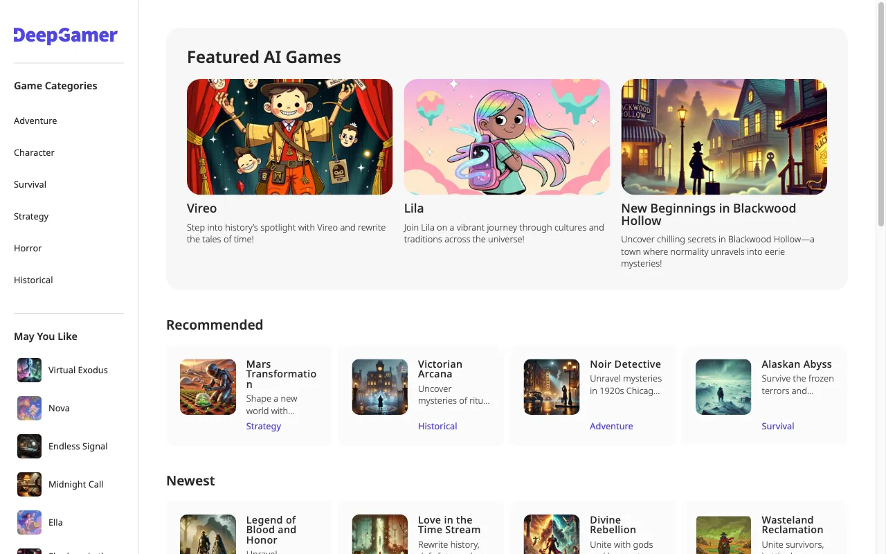 DeepGamer — preview screenshot