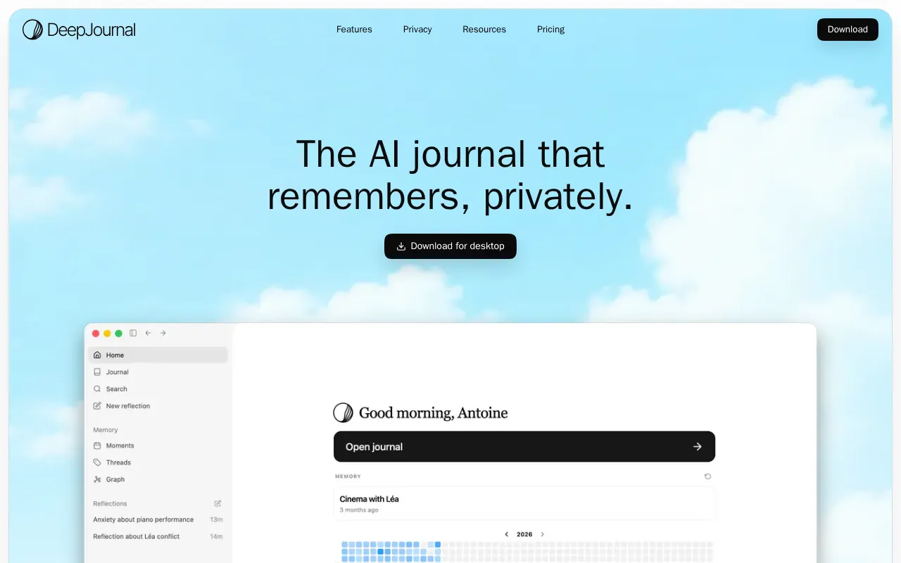 DeepJournal — preview screenshot