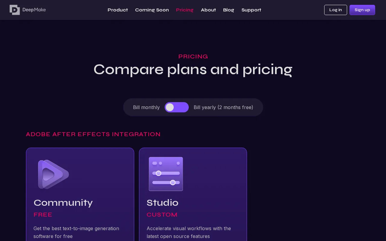 DeepMake — pricing page
