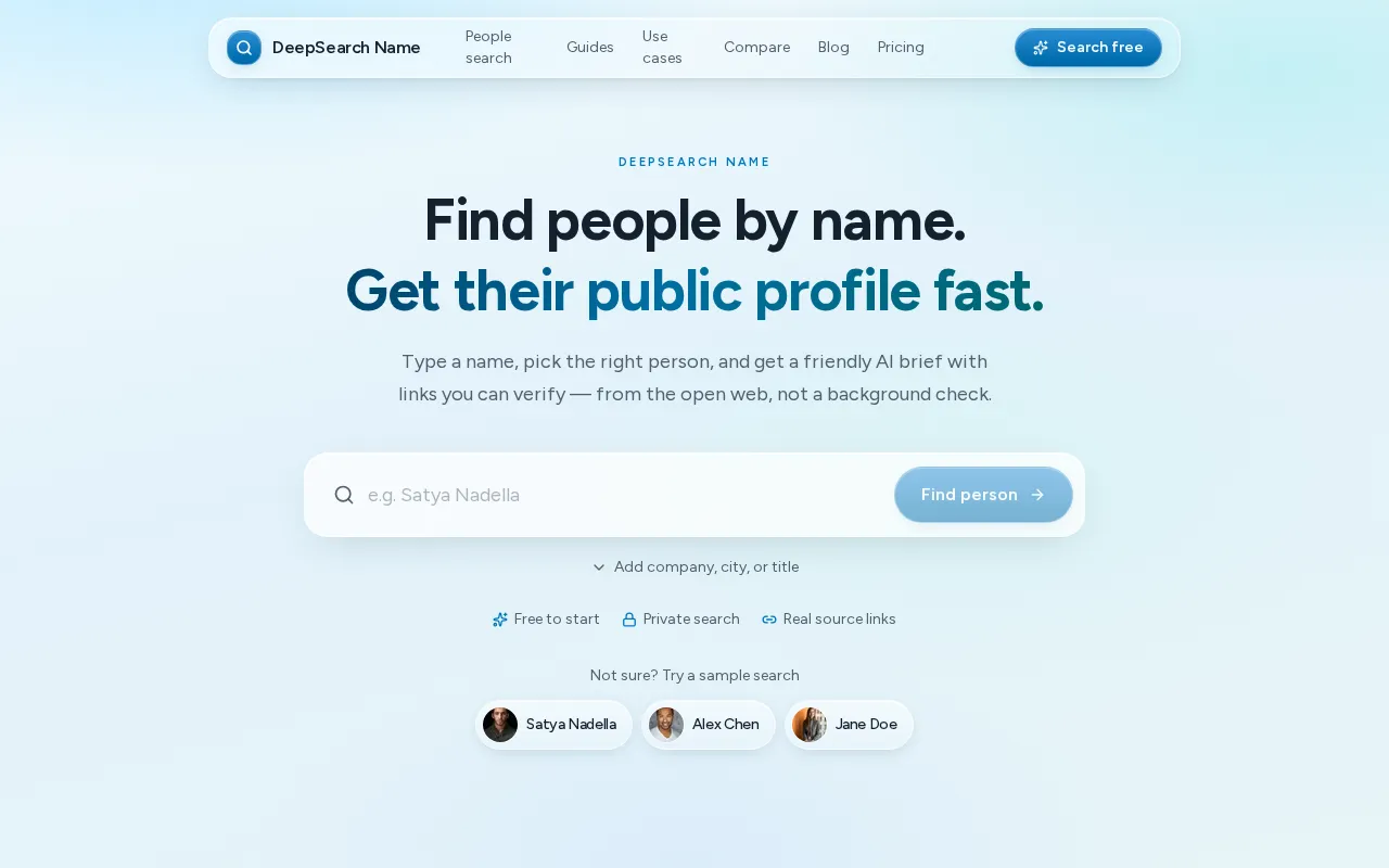 DeepSearch Name — preview screenshot
