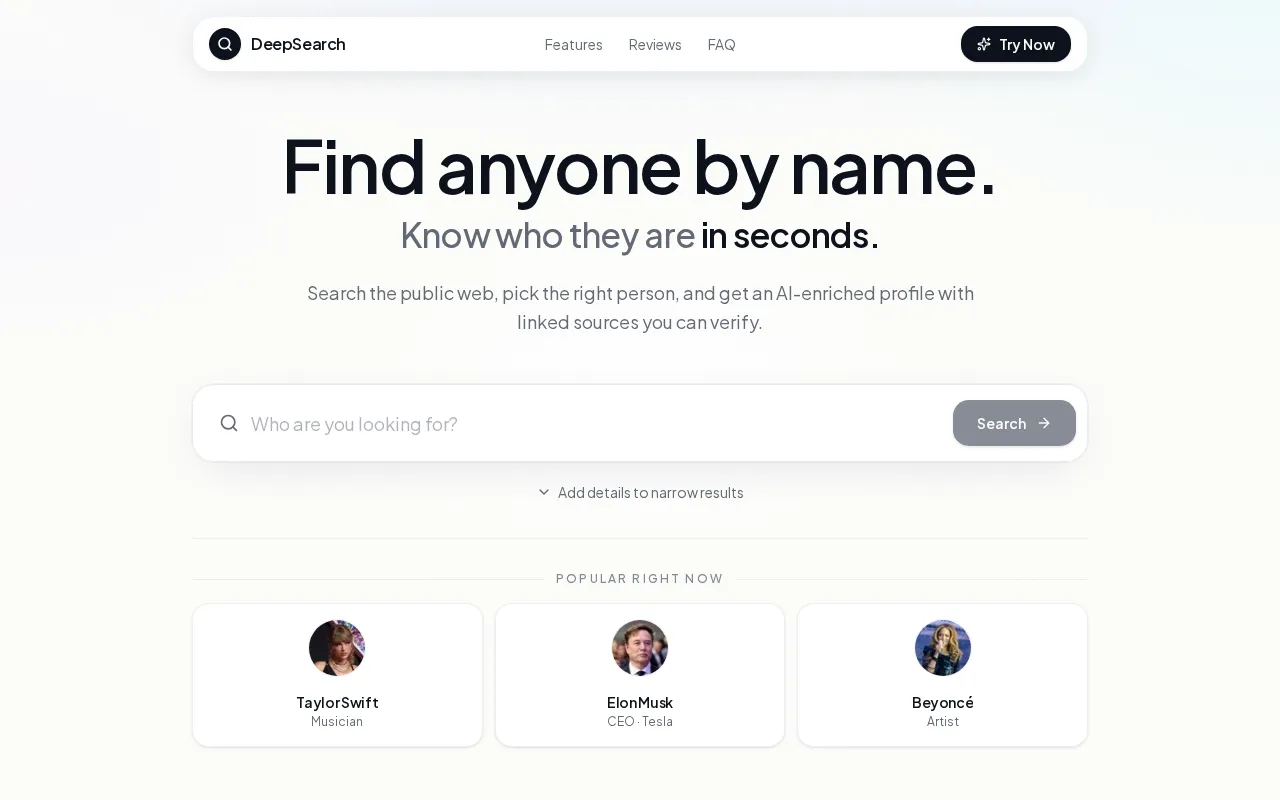 DeepSearch — preview screenshot
