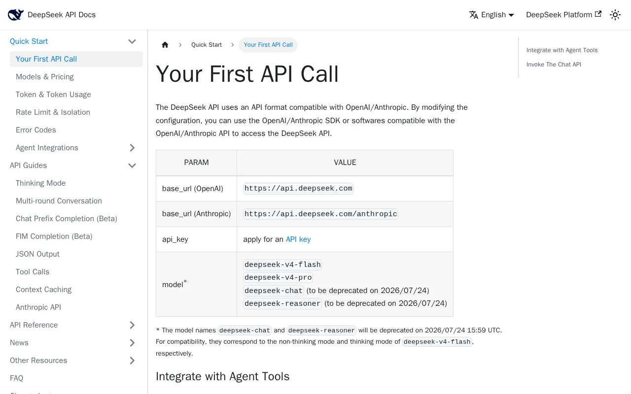 DeepSeek API Docs — preview screenshot