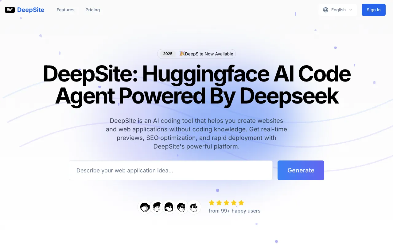 Deepsite — preview screenshot