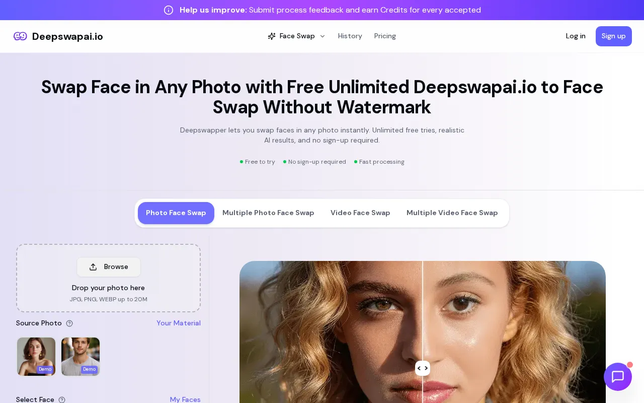 DeepSwapAI.io — preview screenshot