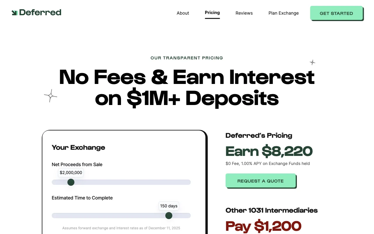 Deferred — pricing page