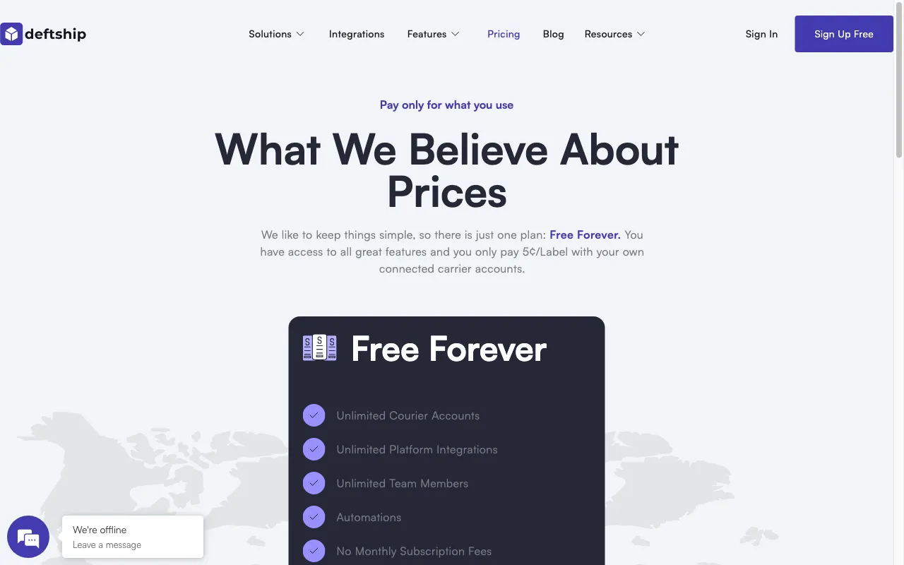 Deftship — pricing page