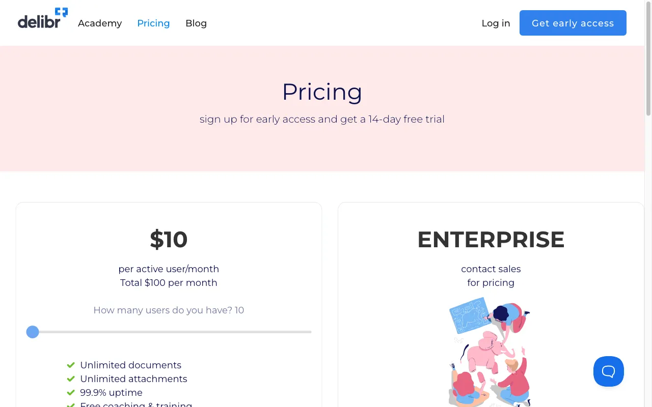 Delibr AI — pricing page