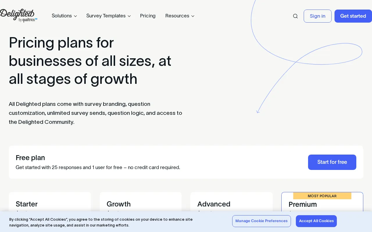Delighted — pricing page