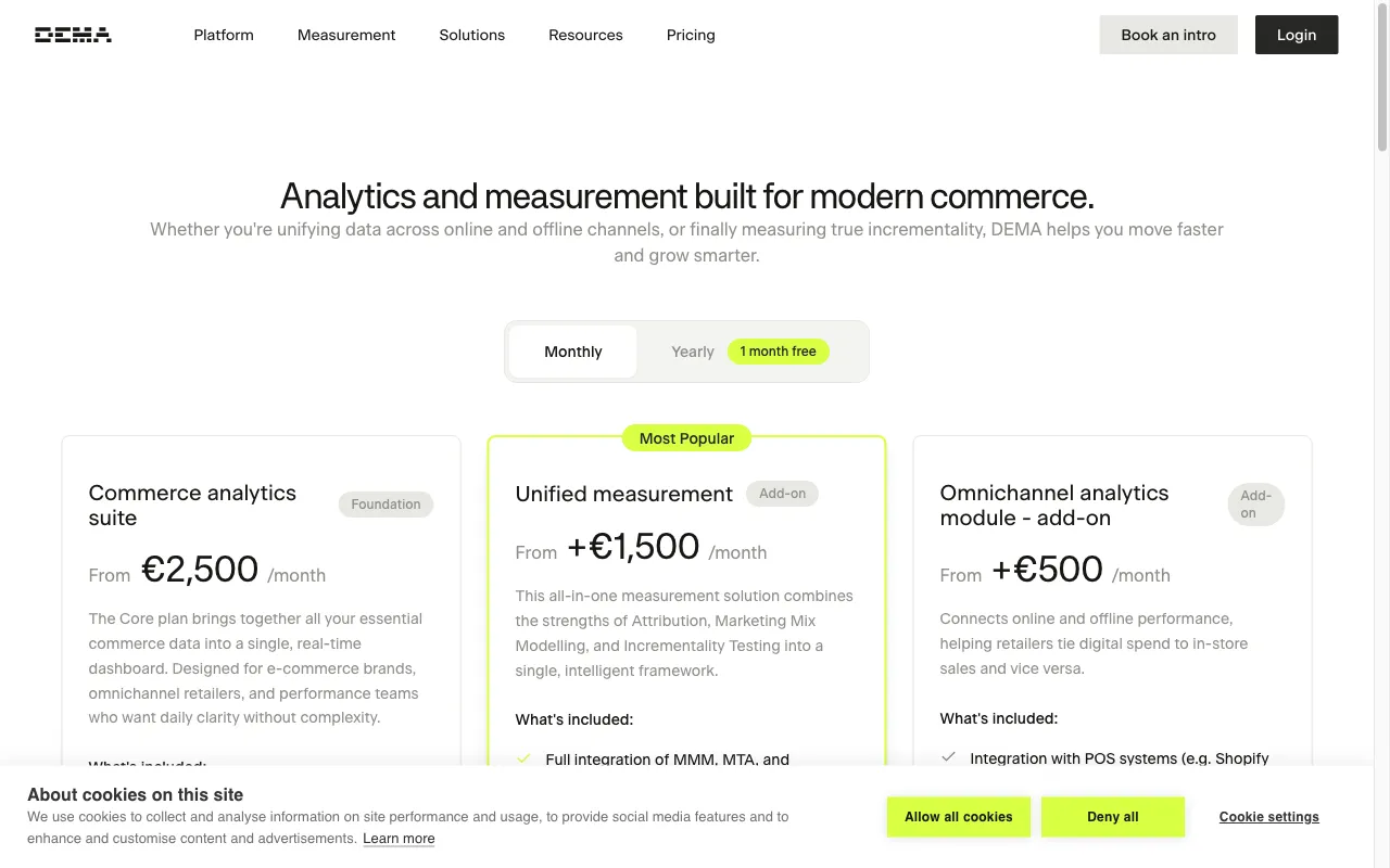 Dema.ai — pricing page