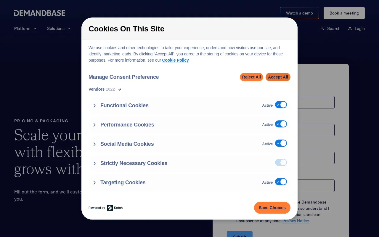 Demandbase One — pricing page