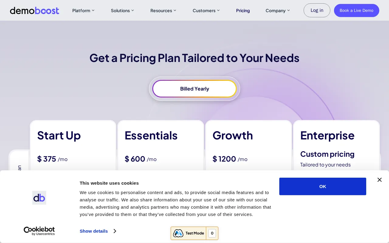 Demoboost — pricing page