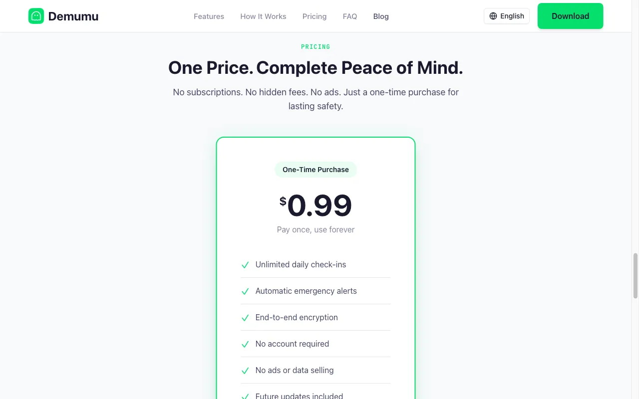 Demumu — pricing page