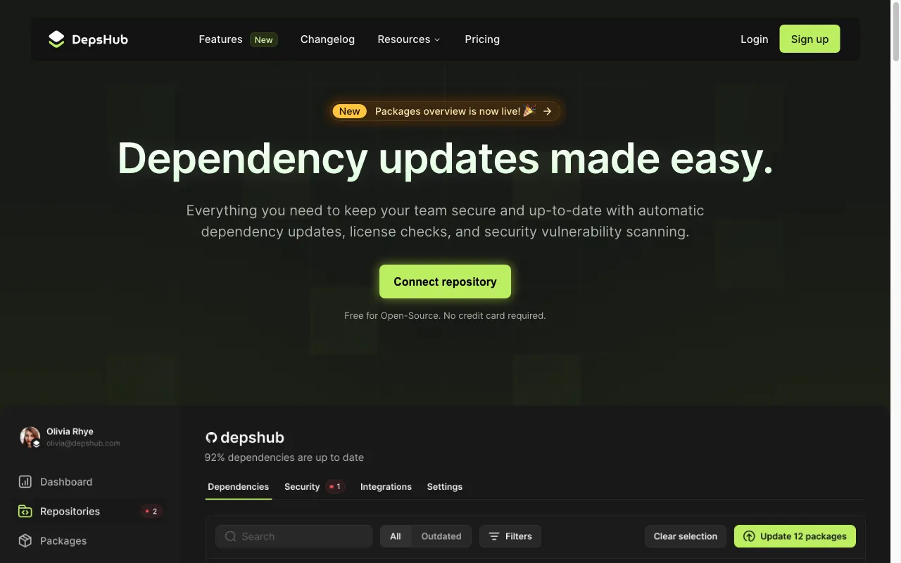 DepsHub — preview screenshot