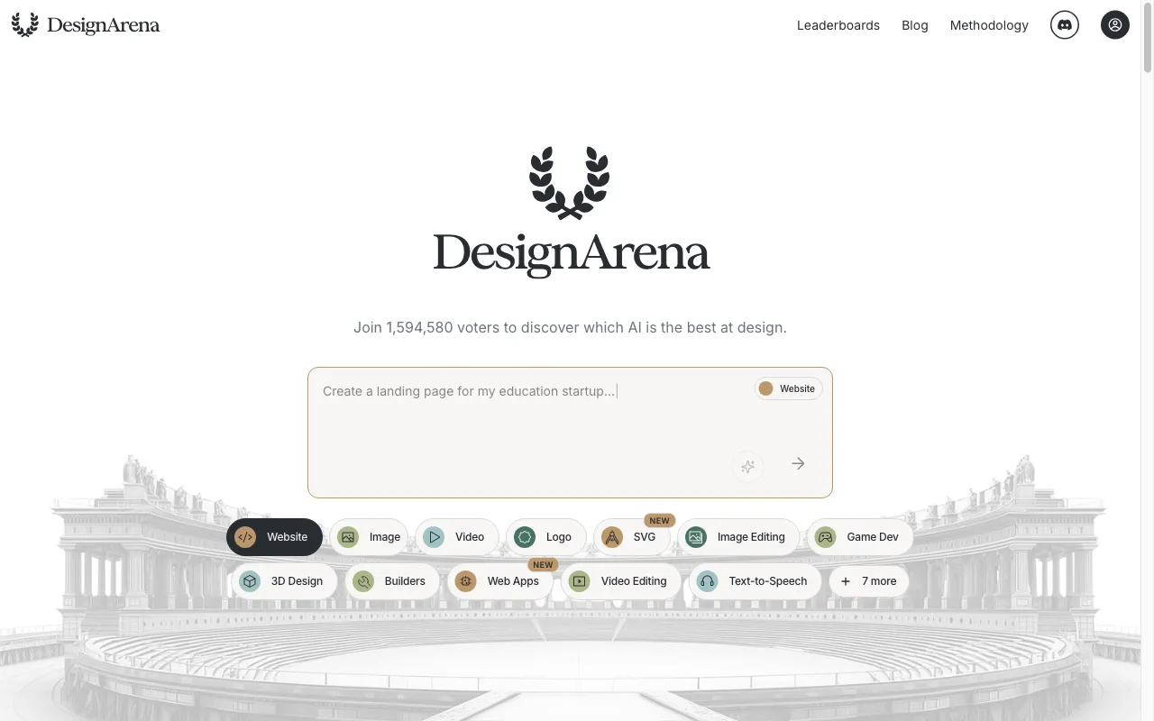 Design Arena — preview screenshot