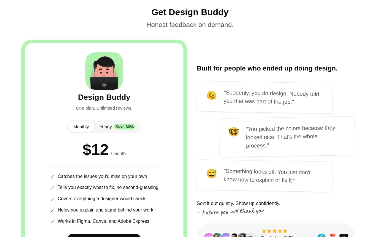 Design Buddy — pricing page