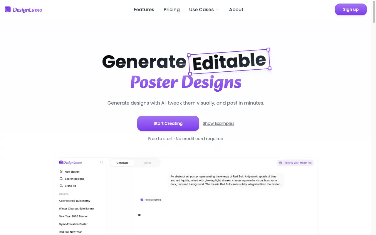 DesignLumo — pricing page