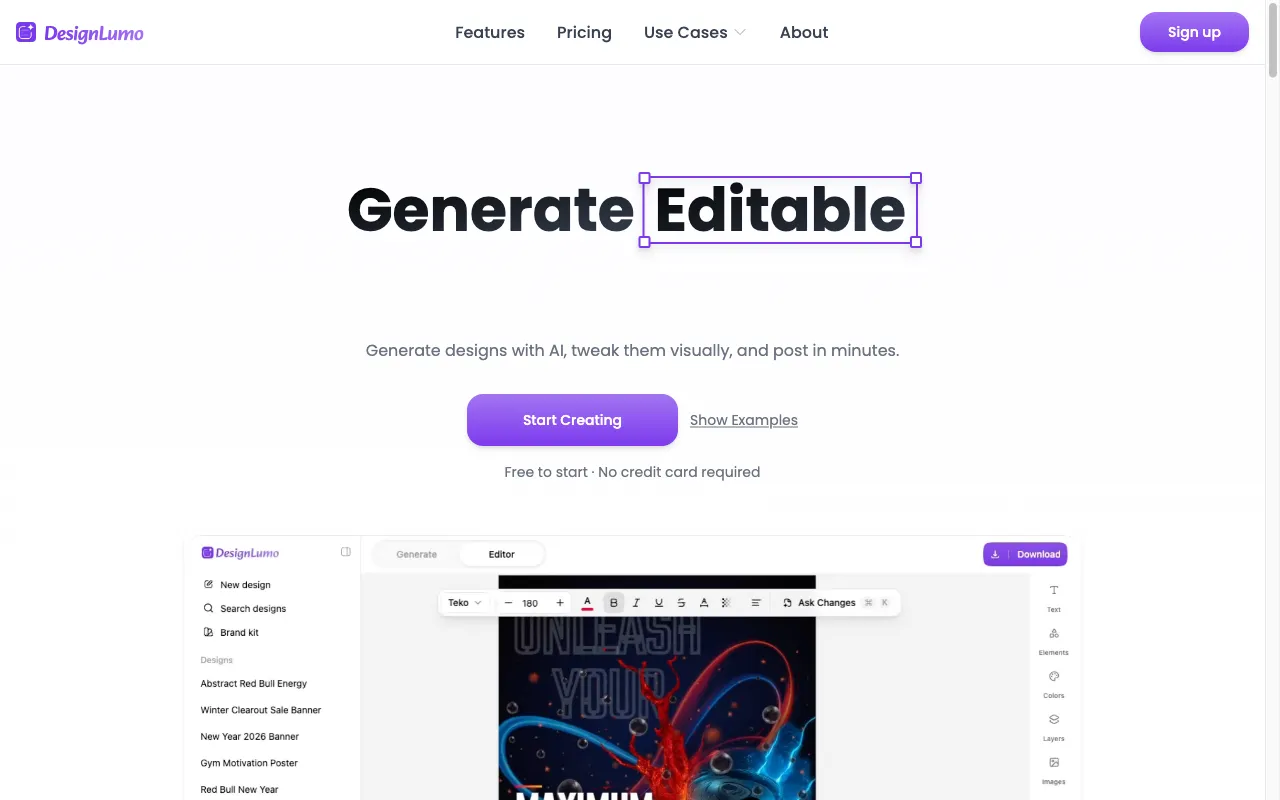 DesignLumo — preview screenshot
