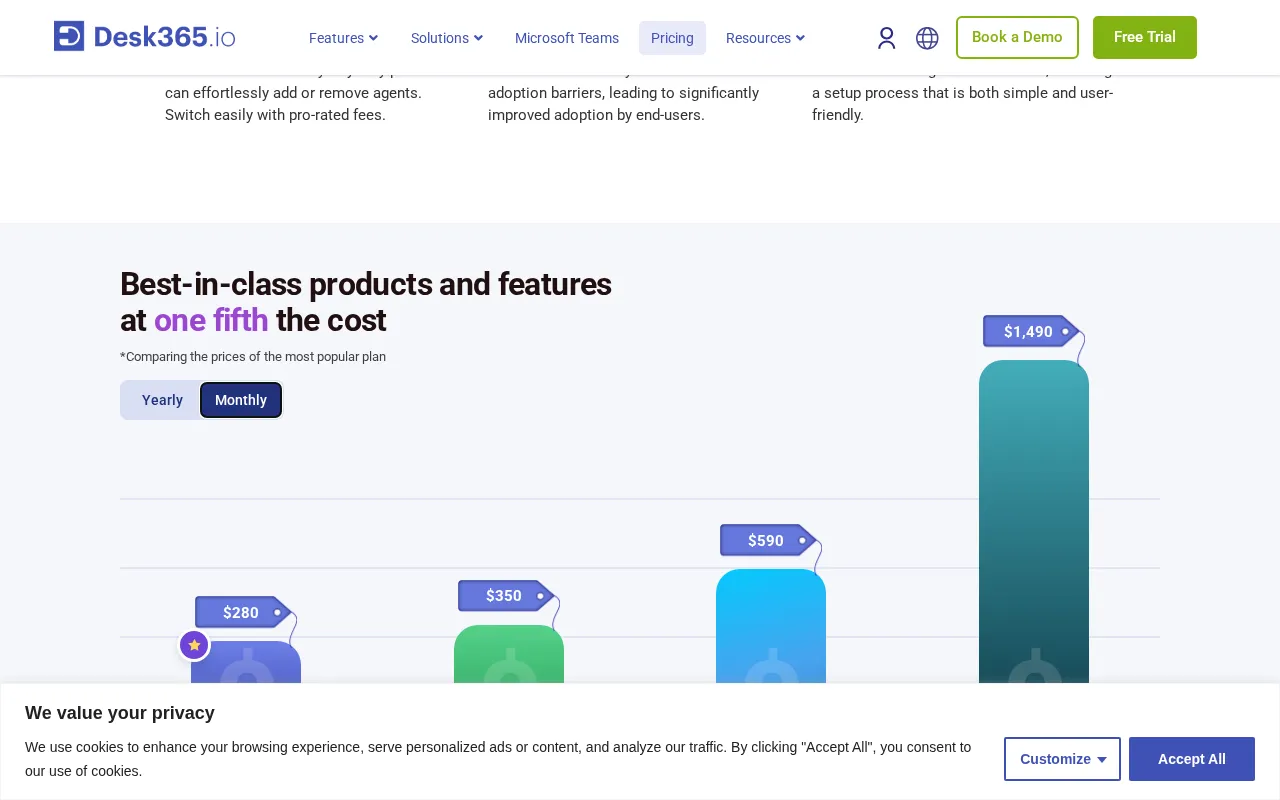 Desk365 — pricing page