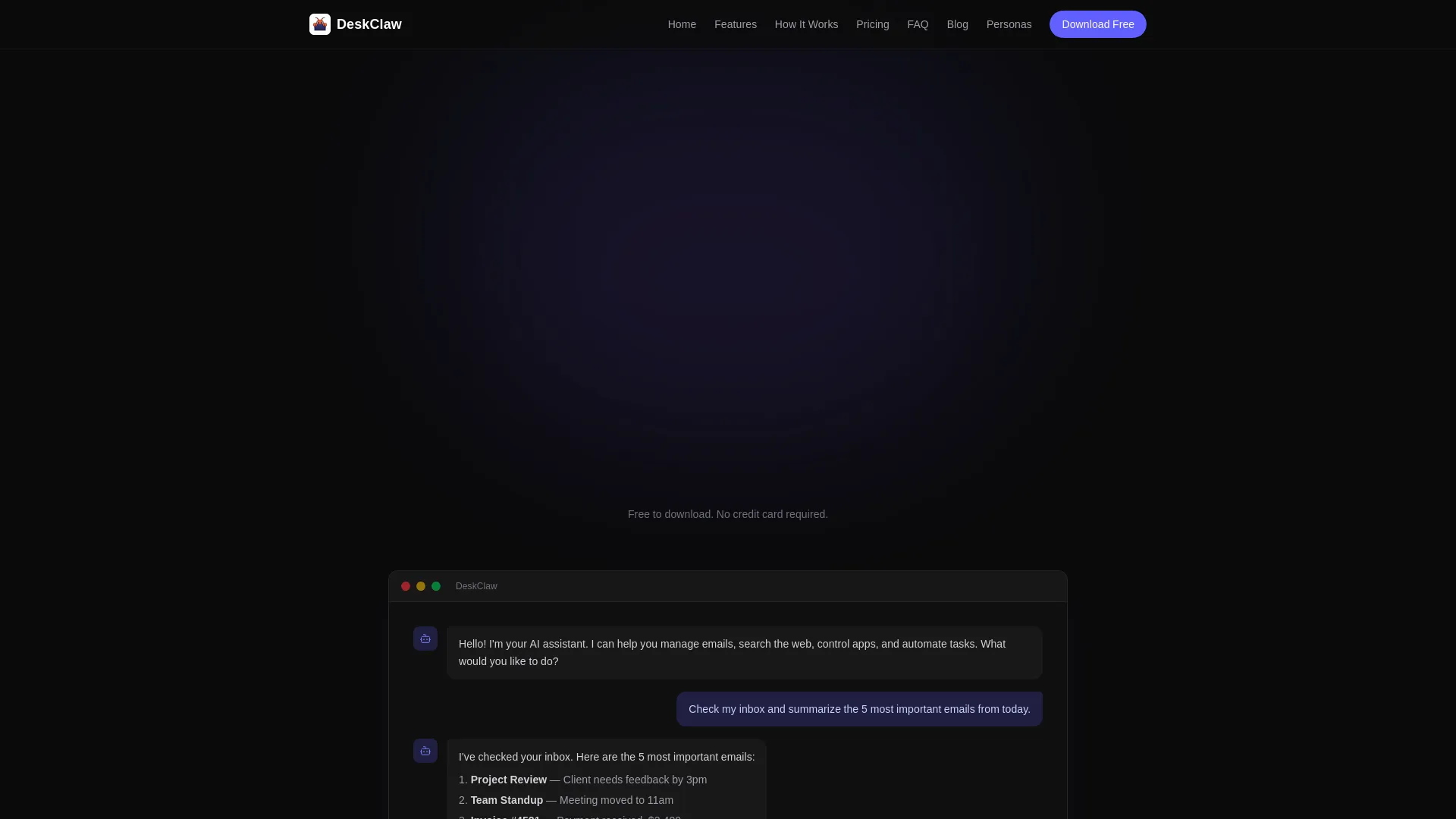 DeskClaw — preview screenshot
