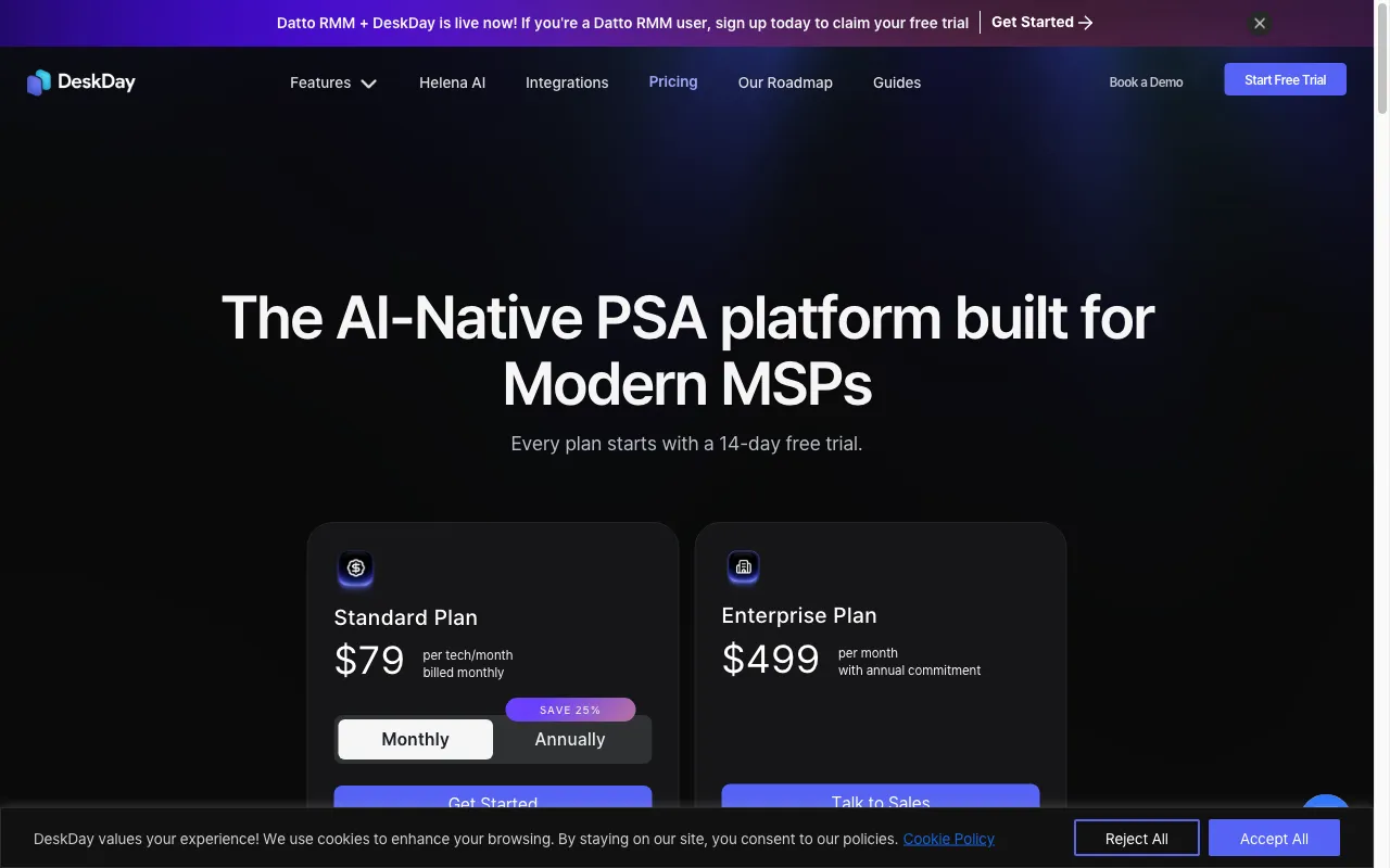 DeskDay — pricing page