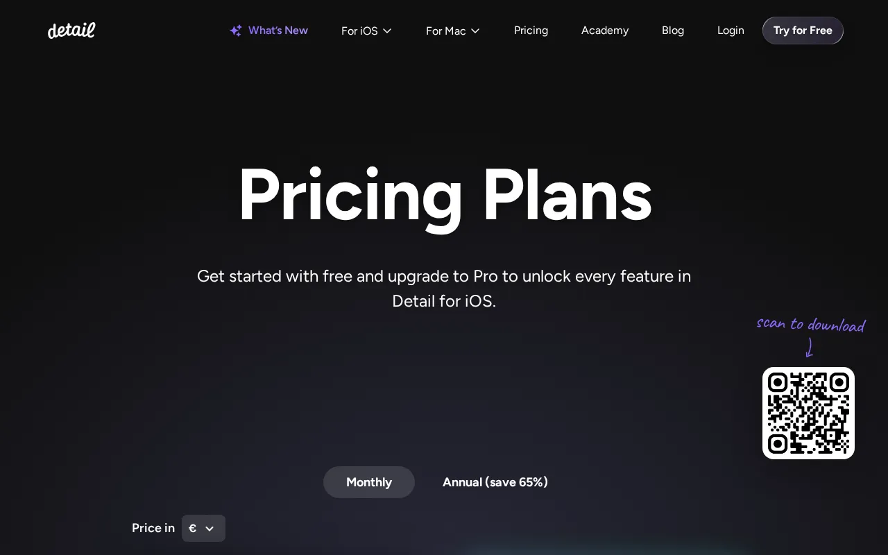Detail.co — pricing page