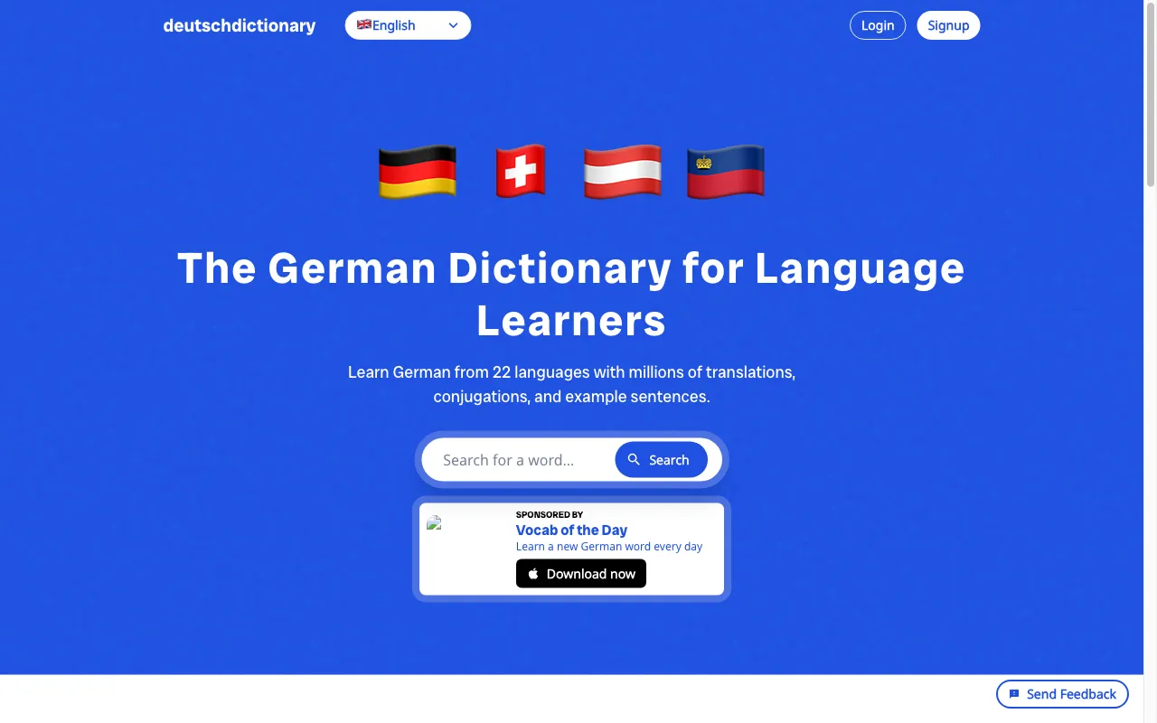 deutschdictionary.com — preview screenshot