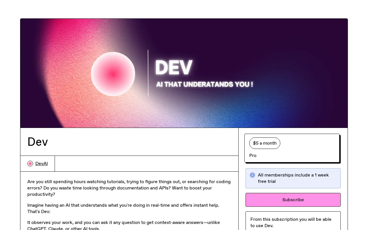 Dev — preview screenshot