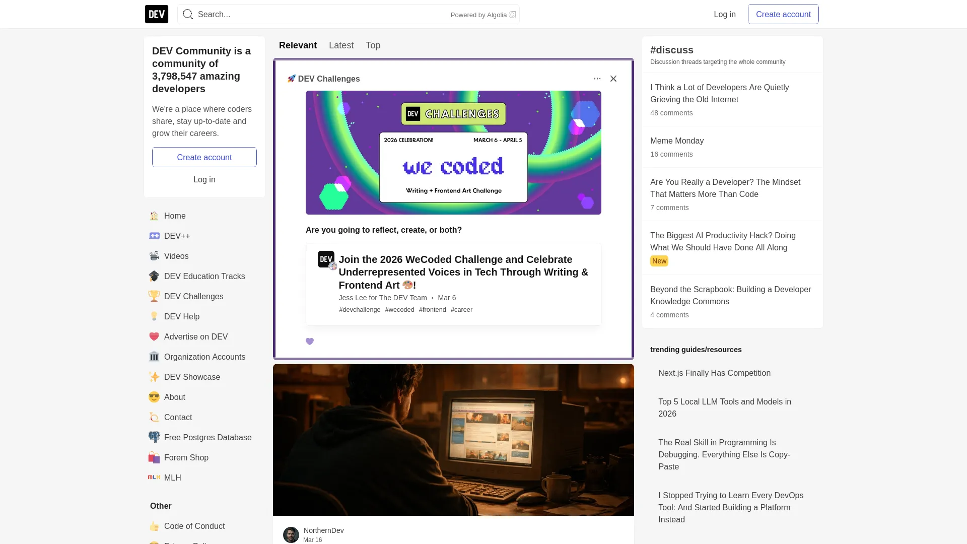 DEV Community — preview screenshot