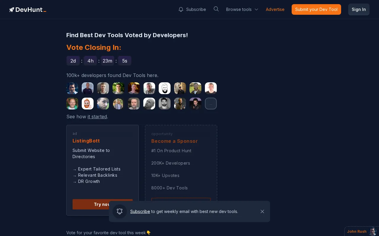 Dev Hunt — preview screenshot