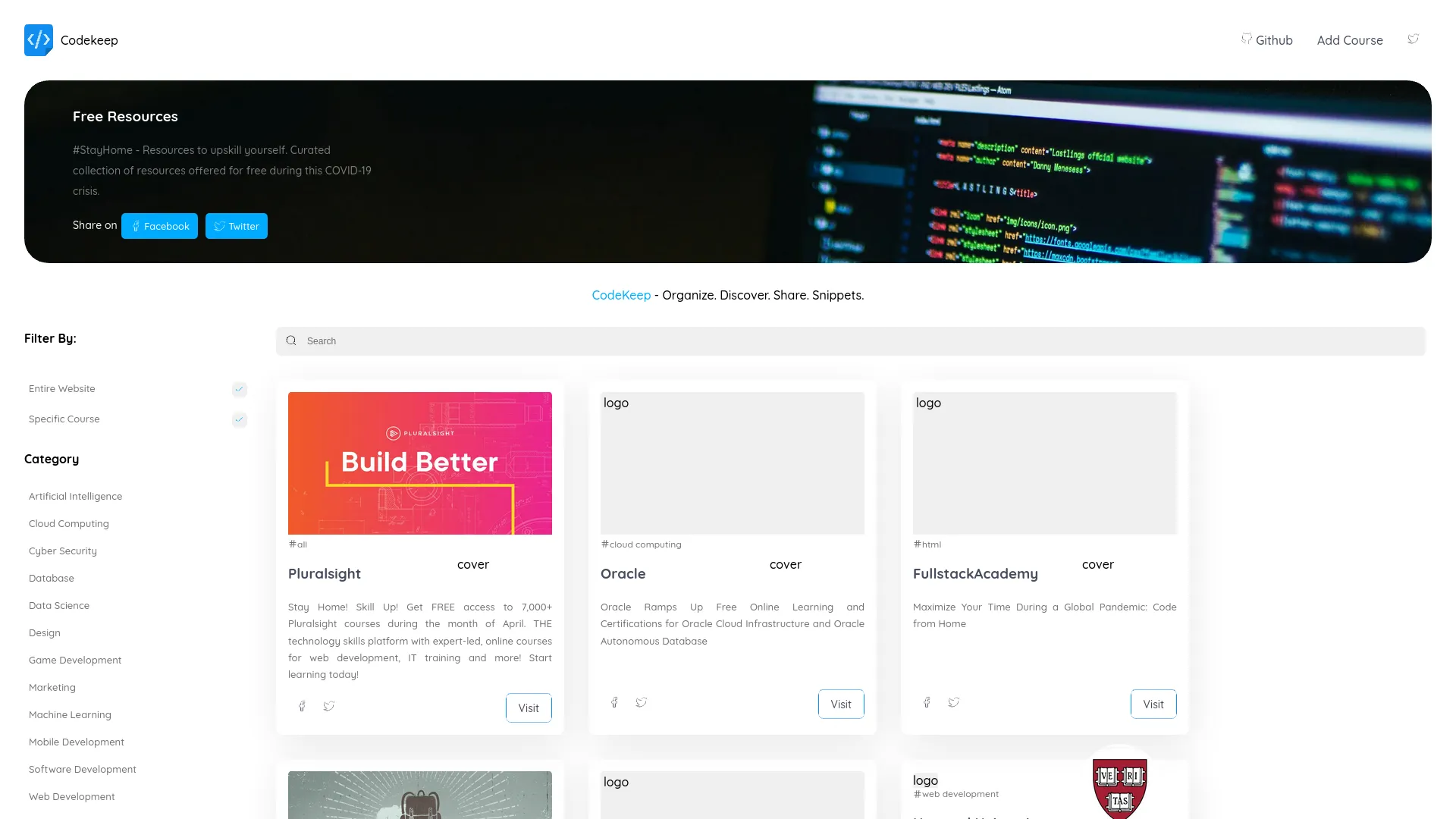 Dev Resources by Codekeep — preview screenshot