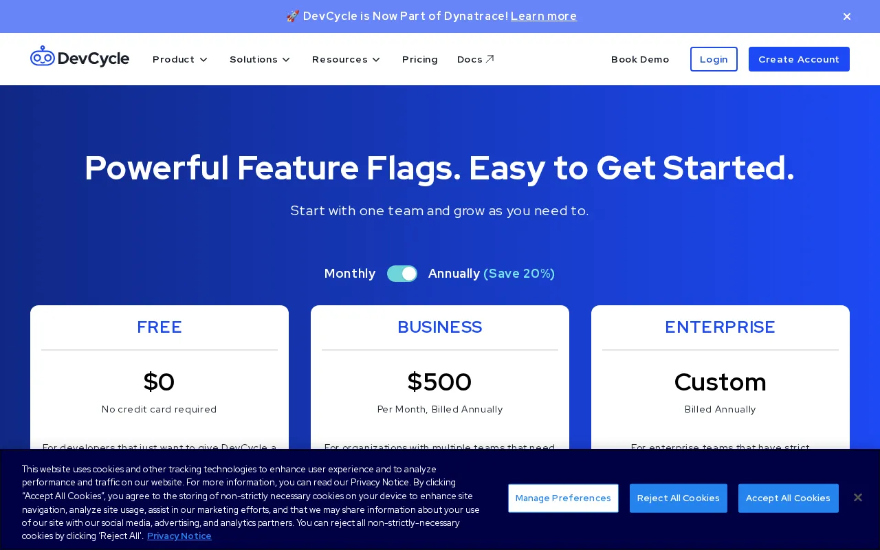 DevCycle — pricing page