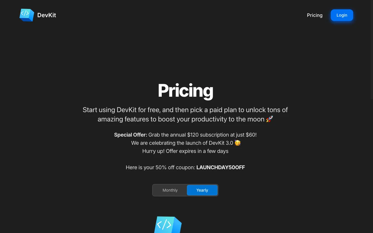 DevGPT — pricing page