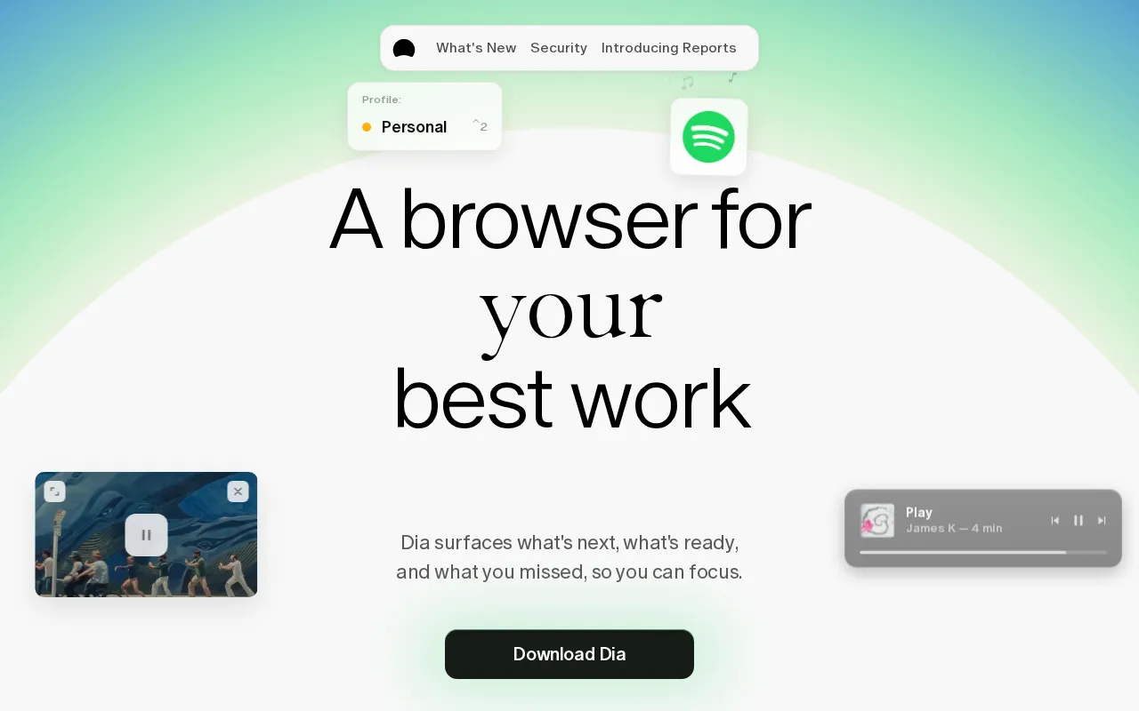 Dia Browser — preview screenshot