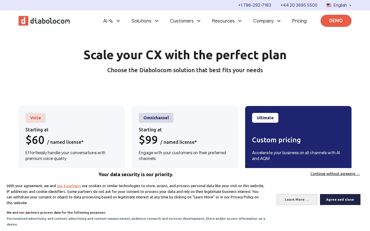 Diabolocom — pricing page