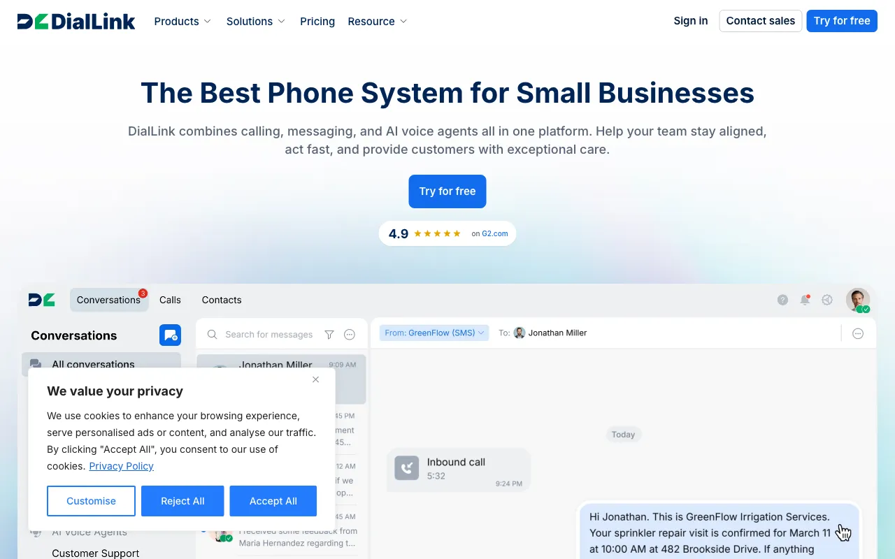 DialLink's AI Voice Agents — preview screenshot