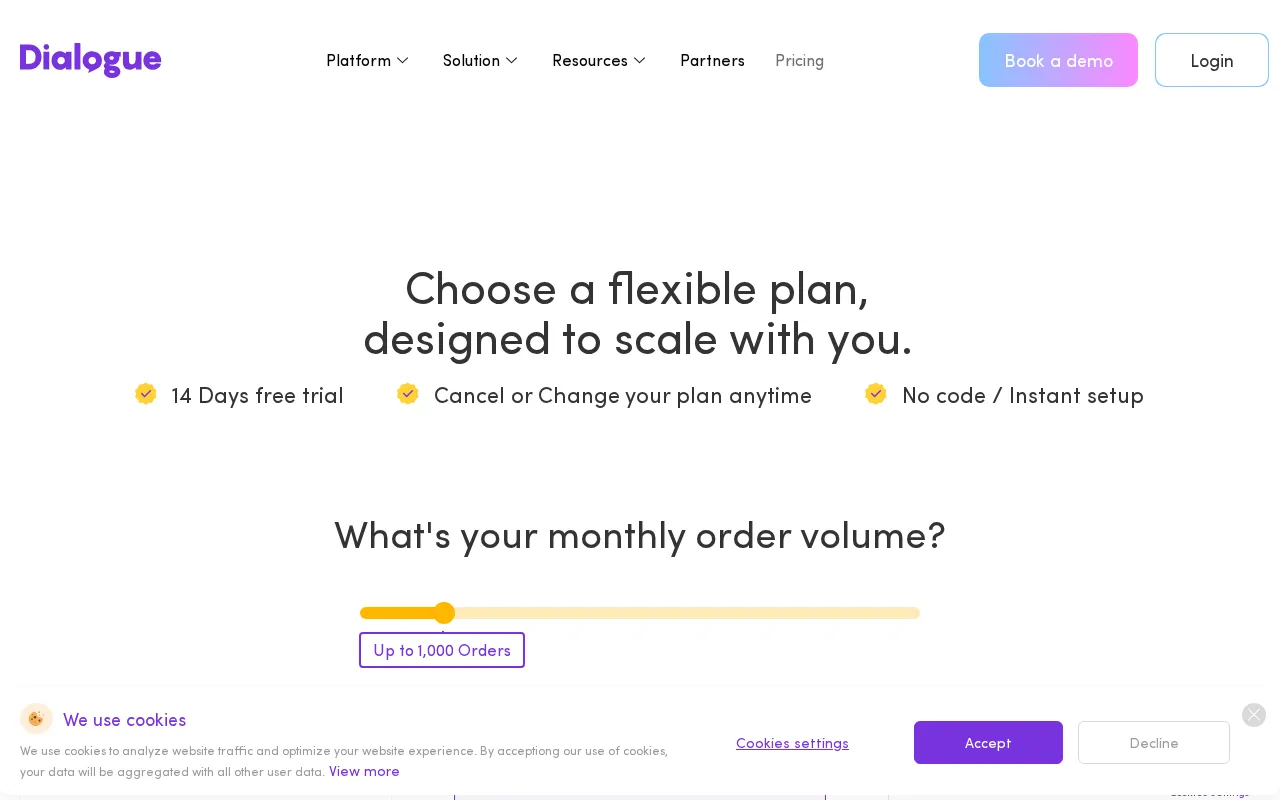 Dialogue — pricing page