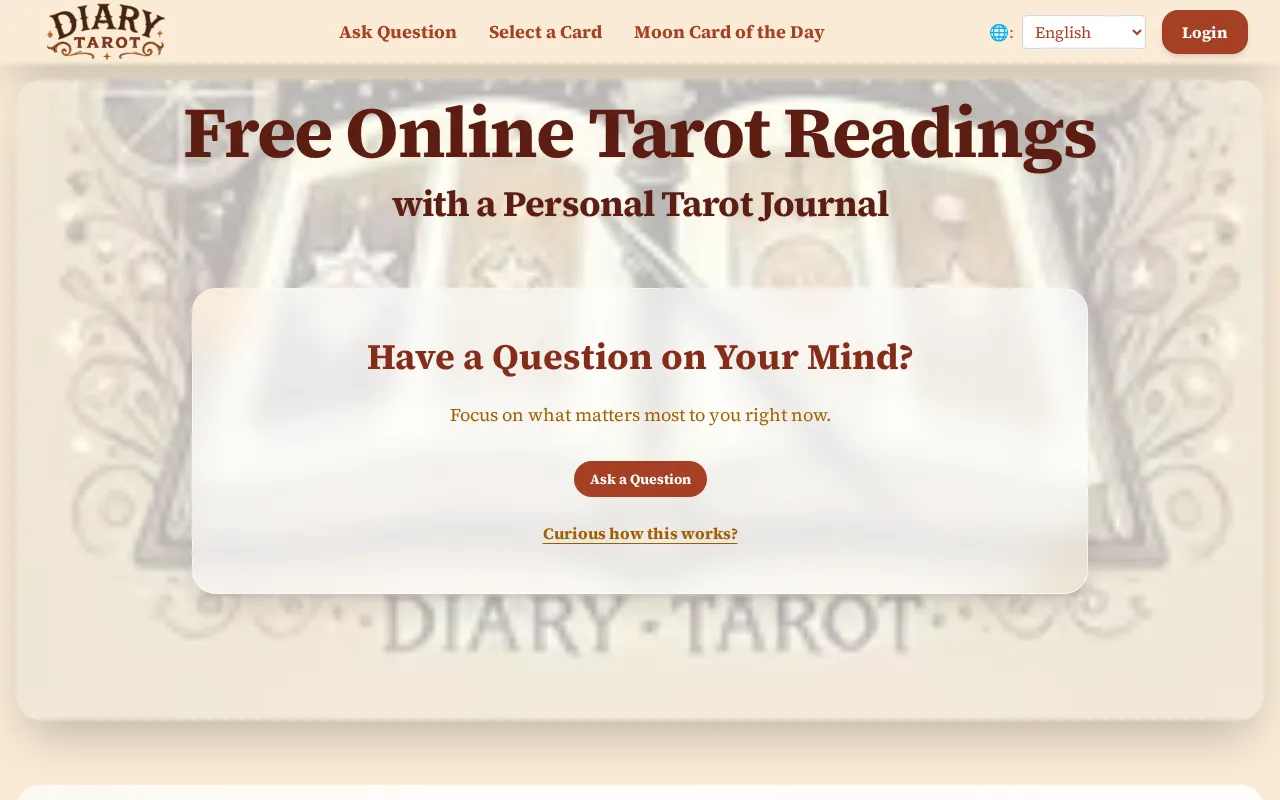 Diary Tarot — preview screenshot