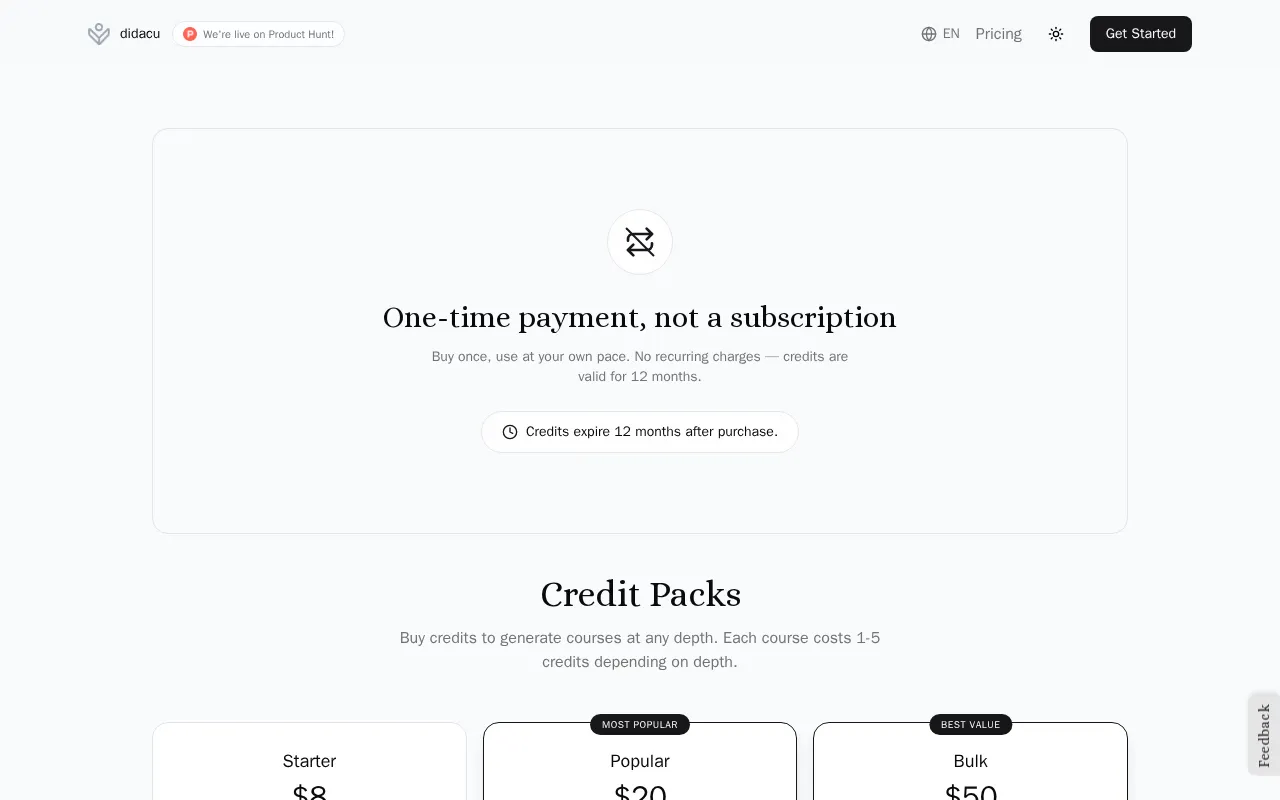 didacu.com — pricing page