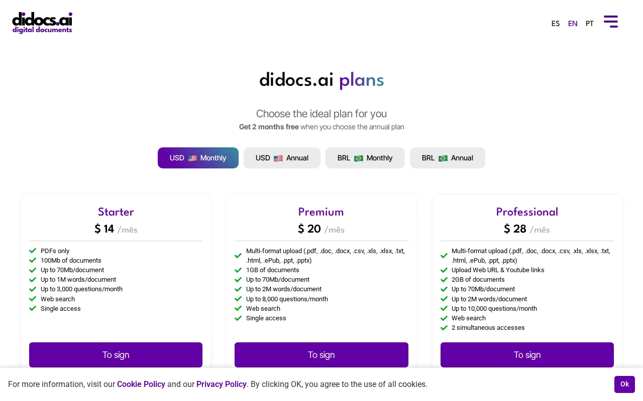 didocs.ai — pricing page