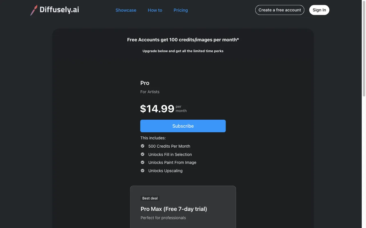 diffusely — pricing page