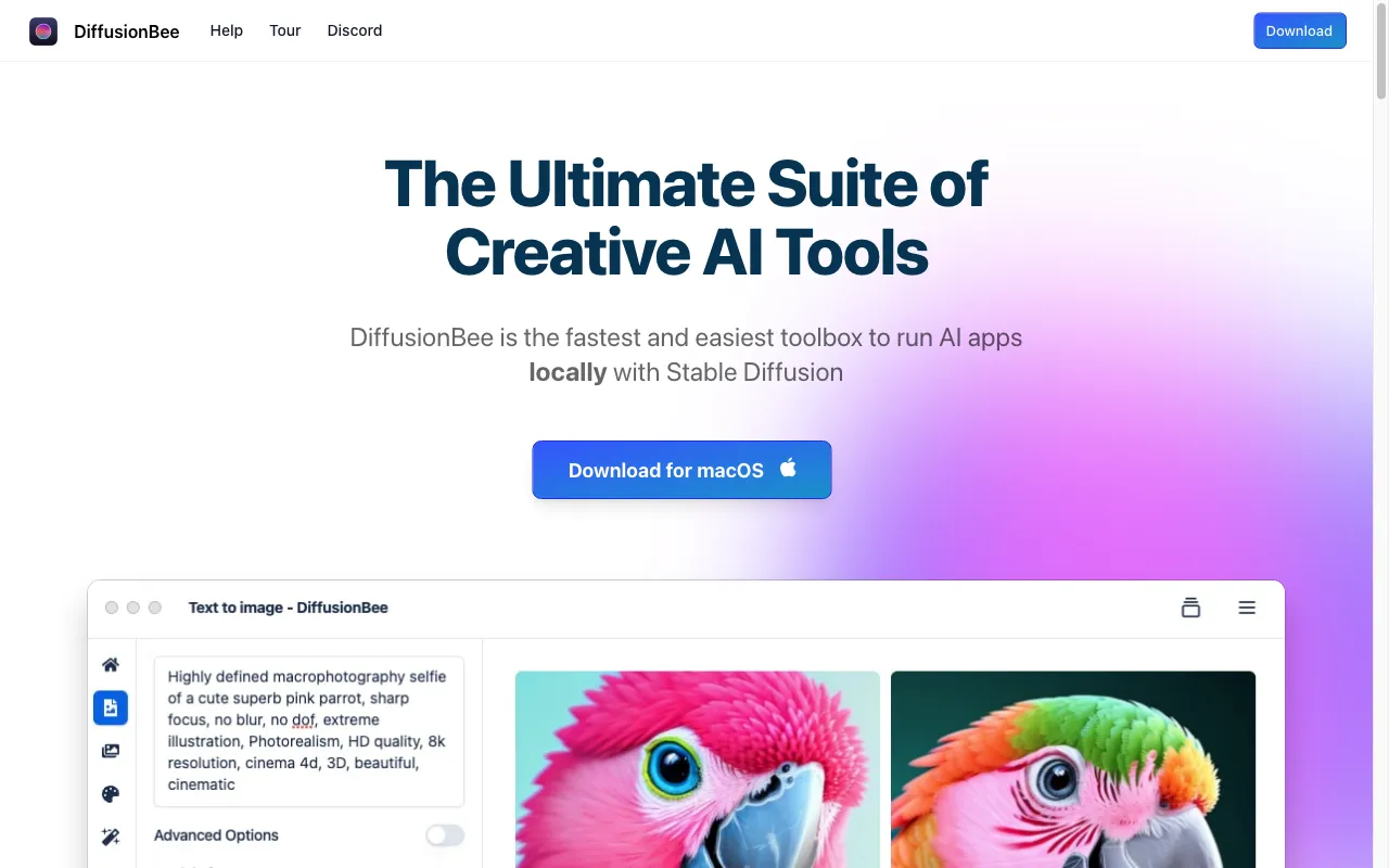 DiffusionBee — preview screenshot