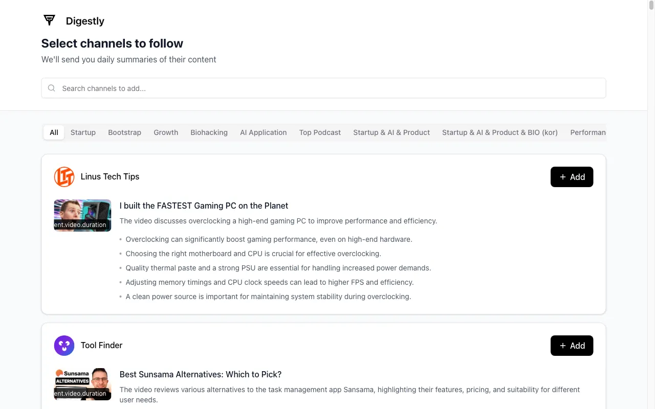 Digestly — preview screenshot