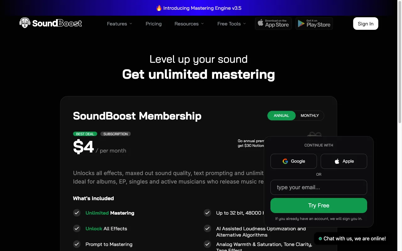 SoundBoost.ai — pricing page