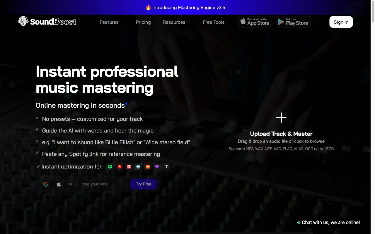 SoundBoost.ai — preview screenshot