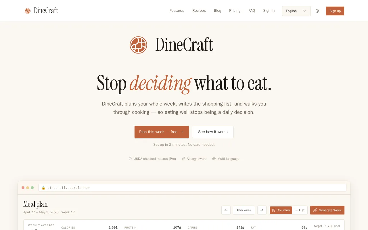 DineCraft — preview screenshot