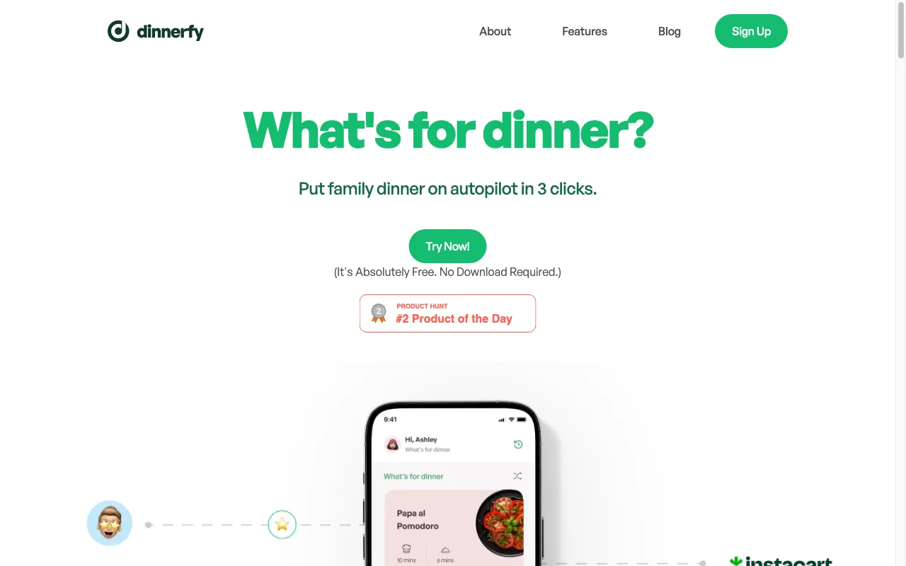 Dinnerfy — preview screenshot