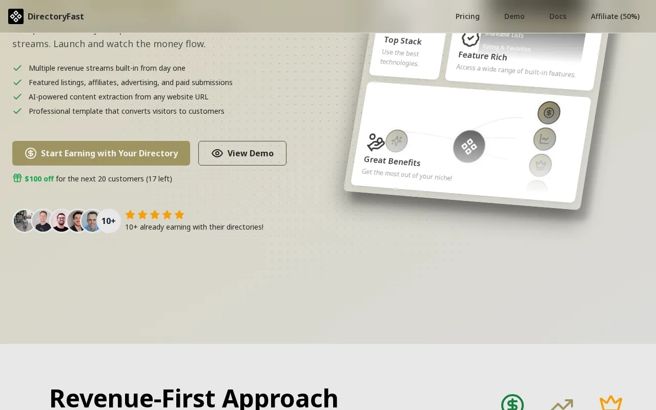 DirectoryFast — pricing page